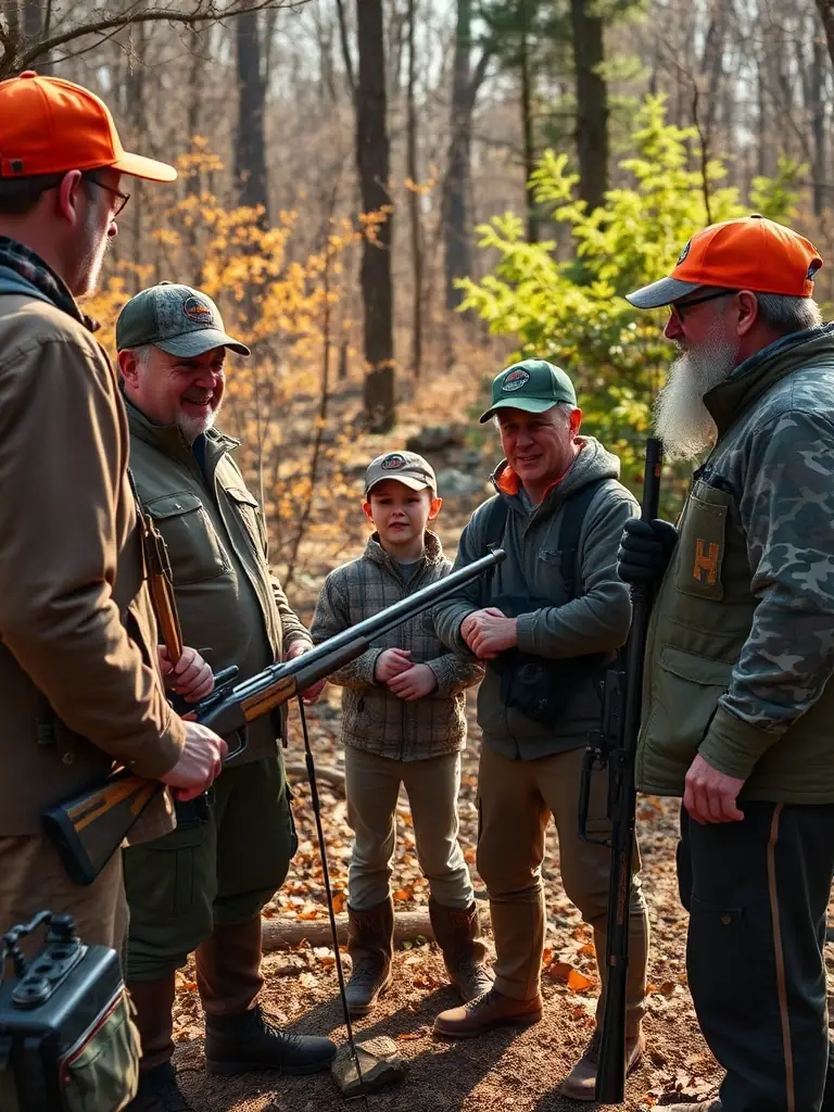An image of SCB members conducting an educational workshop on responsible hunting practices for young hunters, highlighting their commitment to education.